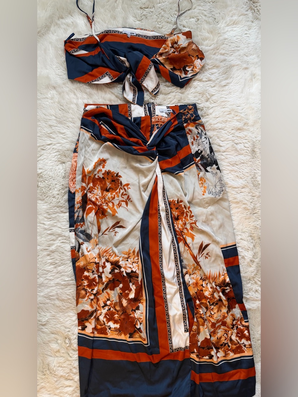 Fashion Nova Silk Two Piece Set